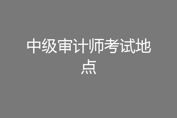中级审计师考试地点