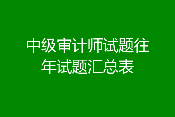 中级审计师试题往年试题汇总表