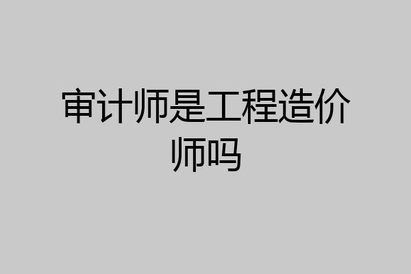 审计师是工程造价师吗