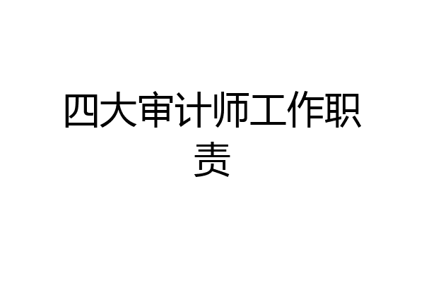 四大审计师工作职责
