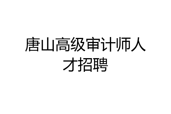 唐山高级审计师人才招聘