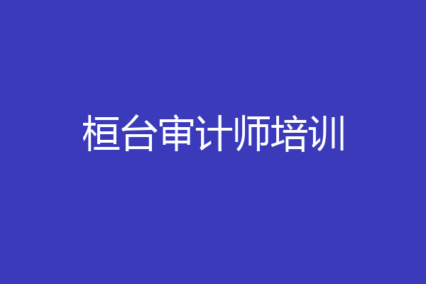 桓台审计师培训