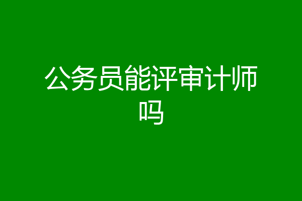 公务员能评审计师吗