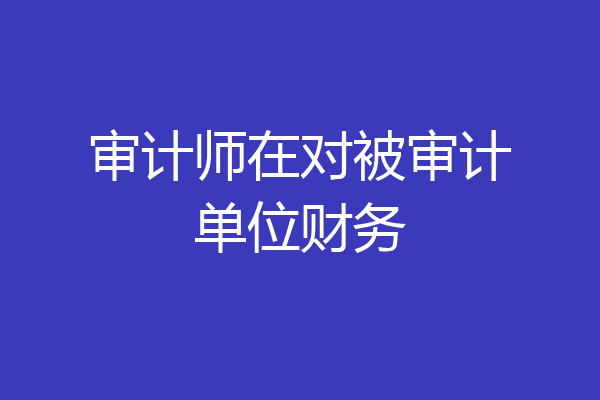 审计师在对被审计单位财务