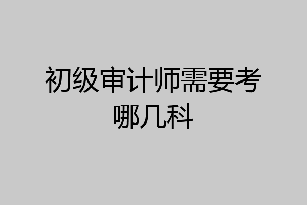 初级审计师需要考哪几科