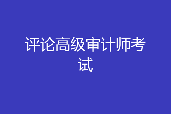 评论高级审计师考试