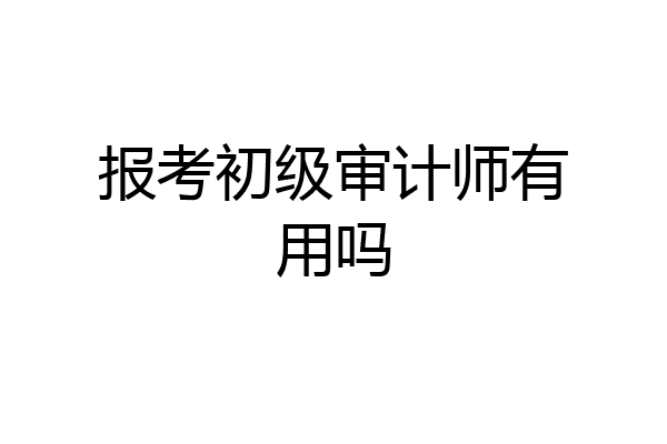 报考初级审计师有用吗