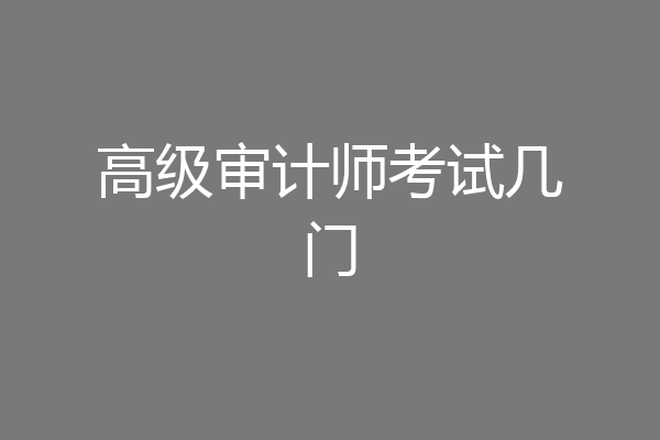 高级审计师考试几门