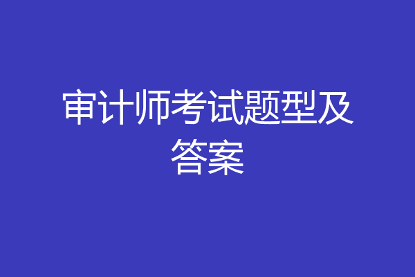 审计师考试题型及答案