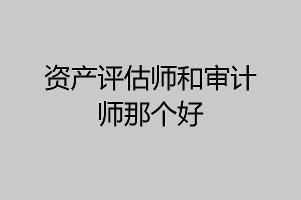 资产评估师和审计师那个好