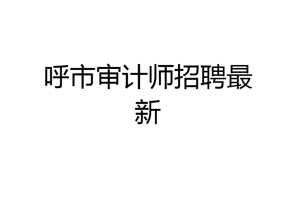 呼市审计师招聘最新
