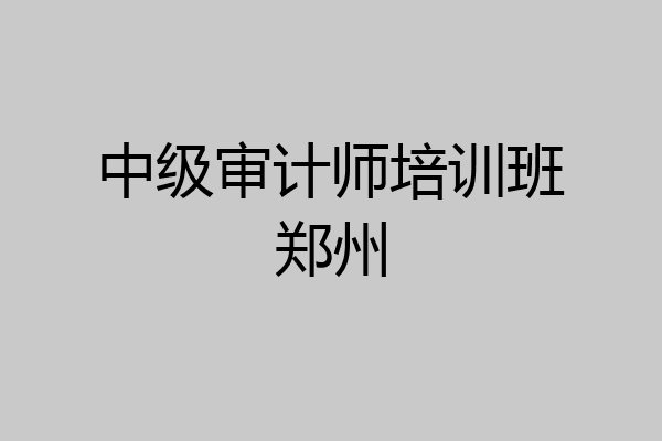 中级审计师培训班郑州