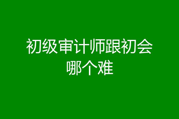初级审计师跟初会哪个难
