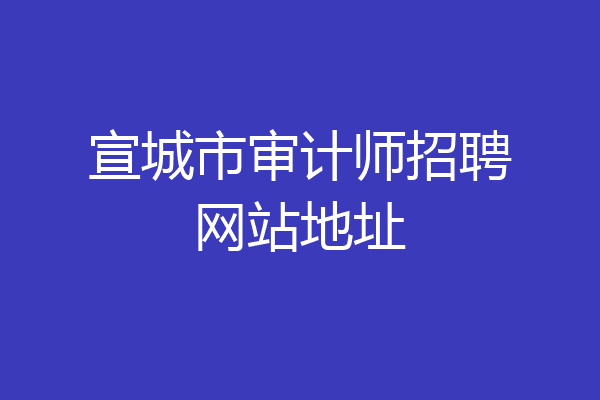 宣城市审计师招聘网站地址