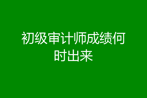 初级审计师成绩何时出来