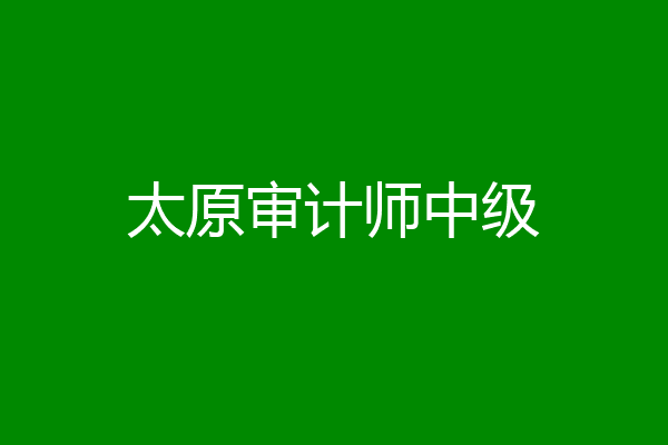 太原审计师中级
