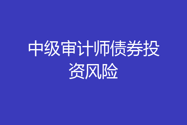 中级审计师债券投资风险
