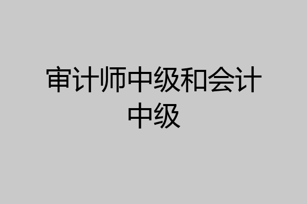审计师中级和会计中级