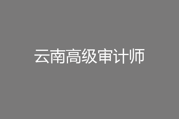 云南高级审计师