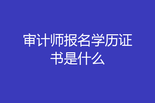 审计师报名学历证书是什么