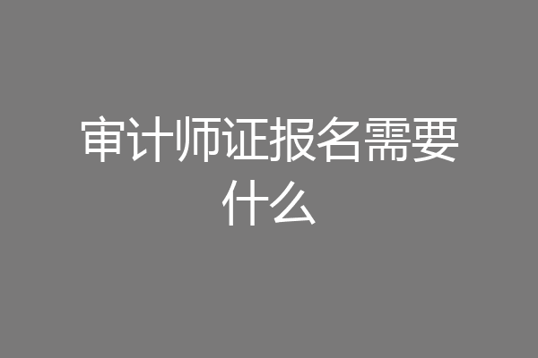 审计师证报名需要什么