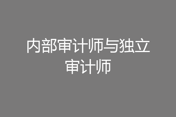 内部审计师与独立审计师