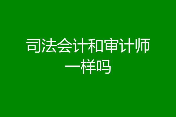 司法会计和审计师一样吗