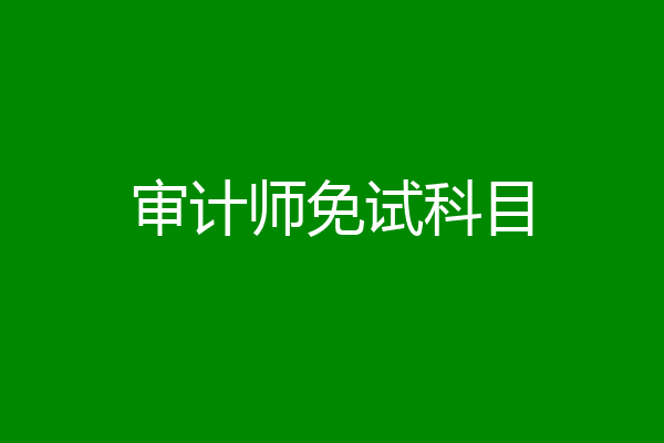 审计师免试科目