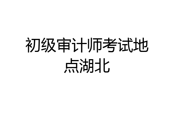 初级审计师考试地点湖北
