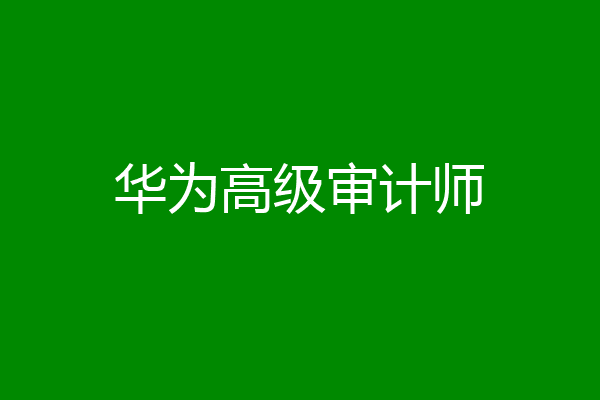 华为高级审计师