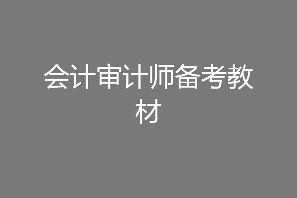 会计审计师备考教材