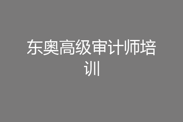 东奥高级审计师培训