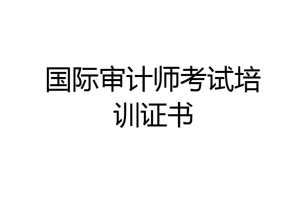 国际审计师考试培训证书