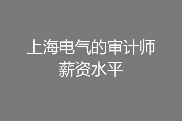 上海电气的审计师薪资水平