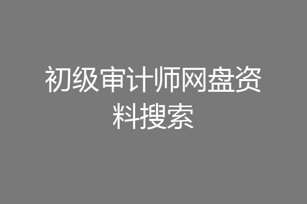 初级审计师网盘资料搜索