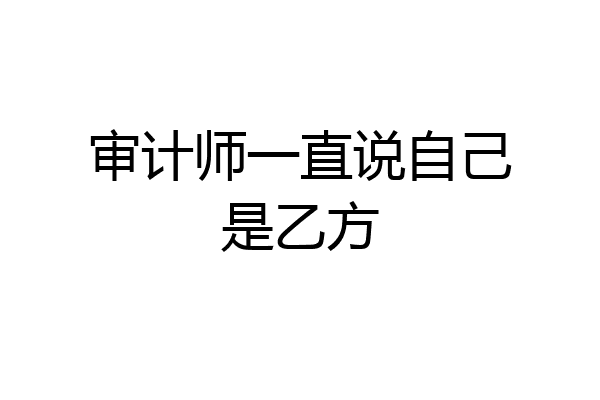 审计师一直说自己是乙方