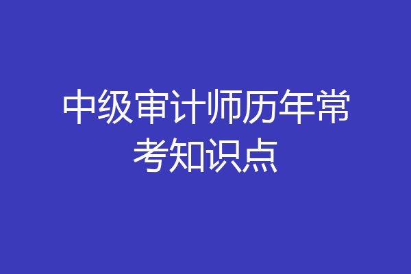 中级审计师历年常考知识点