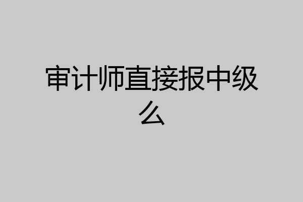 审计师直接报中级么