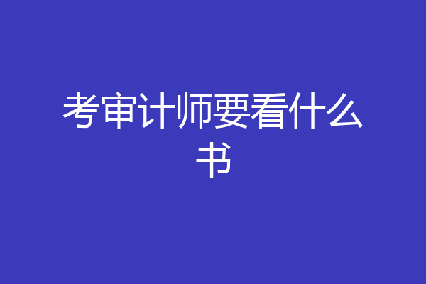 考审计师要看什么书