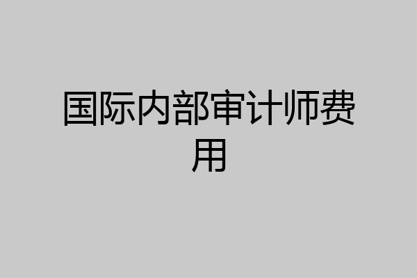 国际内部审计师费用