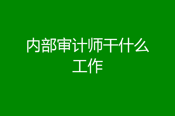 内部审计师干什么工作