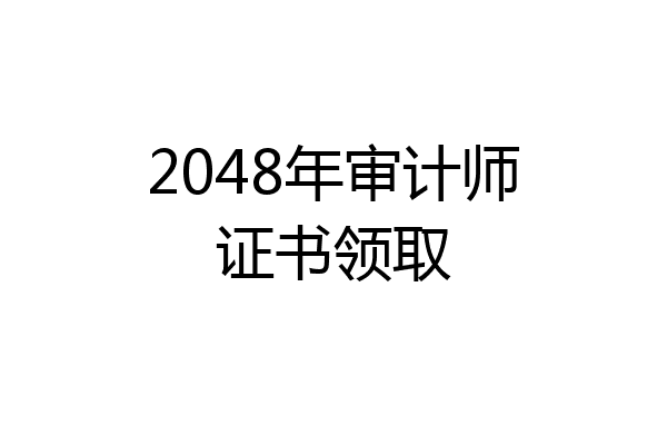 2048年审计师证书领取