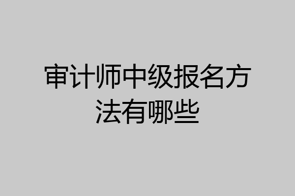 审计师中级报名方法有哪些