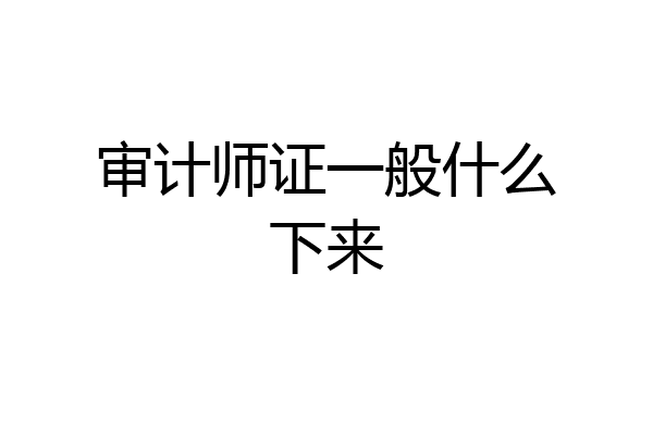 审计师证一般什么下来