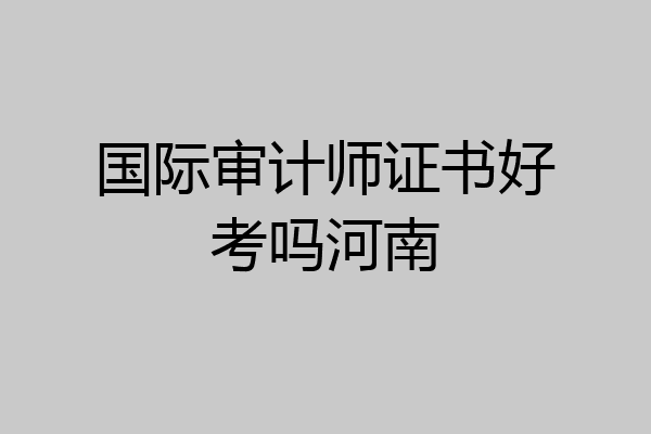 国际审计师证书好考吗河南
