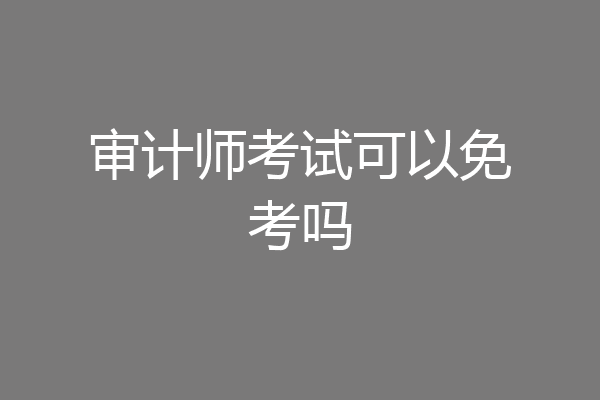 审计师考试可以免考吗