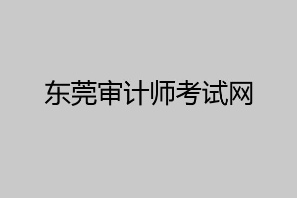 东莞审计师考试网