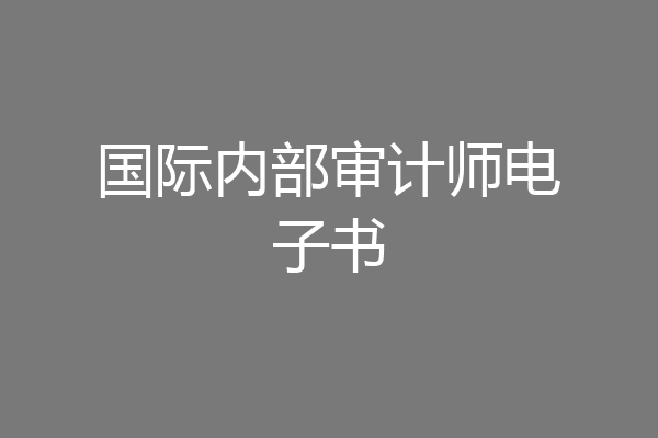国际内部审计师电子书
