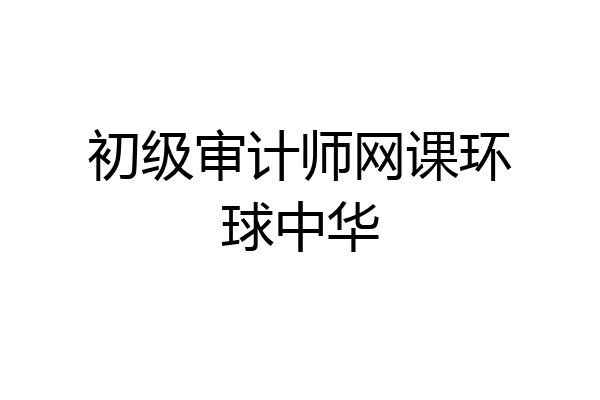 初级审计师网课环球中华