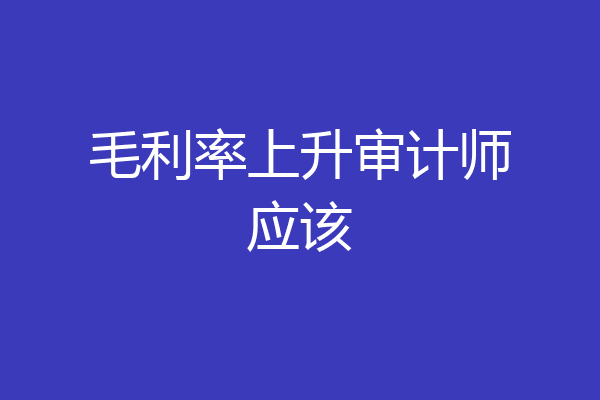 毛利率上升审计师应该